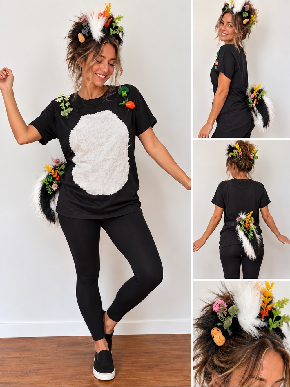 Woman’s Skunk Halloween Costume.